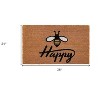 HomeRoots 24" X 36" Natural and Black Coir Bumblee Bee Happy Outdoor Door Mat - 3 of 3