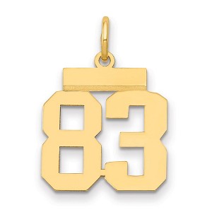 Black Bow Jewelry 14k Yellow Gold, Athletic Collection, Small Polished Number 83 Pendant - 1 of 3