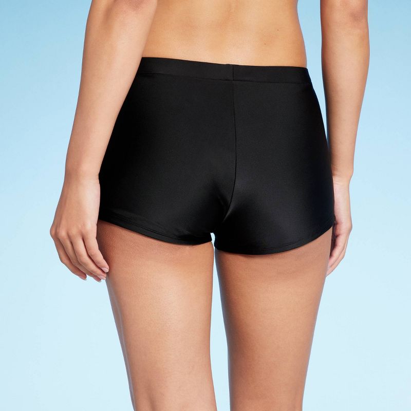 Women&#39;s Low-Rise Boyshorts Bikini Bottom - Wild Fable&#8482; Black, 3 of 7