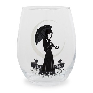 Silver Buffalo Addams Family Wednesday "Little Storm Cloud" Stemless Wine Glass | 20 Ounces - 1 of 4