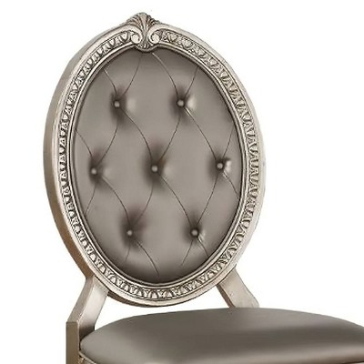 Northville Gray Faux Leather and Wood High Back Side Chair