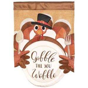 Dicksons Magnolia Garden Outdoor Flag Decoration For Garden, Yard, Or Walkway Large 29 x 42, Weather Resistant Polyester, Gobble Till You Wobble - 1 of 1