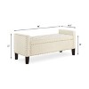 CAVINAS Modern Nailhead Accents Velvet Ottoman Bench with Internal Storage,Tufted Button Storage Bench for Bedroom,Living Room - 4 of 4