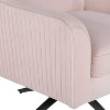 Lifestyle Solutions Fargo Swivel Accent Chair Blush Velvet: Retrofuturistic Design, Channel Tufted - 4 of 4