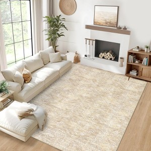Modern Abstract Geometric Stripe Rugs for Living Room Bedroom Soft Low Pile Carpet Indoor Washable Non Slip Easy Care Area Rug - 1 of 4