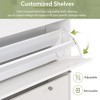 Vynxaria Minimalist Slim Tipping Bucket Shoe Cabinet with Hanging Hooks and 3 Flip Drawers - Stylish Entryway Organizer in White - 4 of 4
