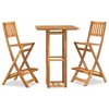 vidaXL 3 Piece Outdoor Bar Set Solid Wood Acacia - 2 of 4