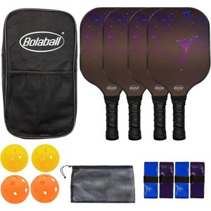 Bolaball Pickleball Paddle Set of 4 with 4 Balls, Grip Tapes, and Carry Bag - 1 of 4