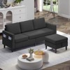 Mjkone Convertible L-Shaped Sectional 3-Seat Sofa with Storage Ottoman,Reversible Chaise - 3 of 4