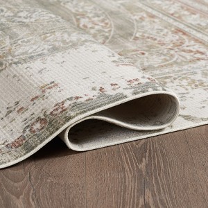 Maxax Boho Area Rug Vintage Small Rugs，Indoor Entrance Door Mat with Fringe Tassels for Kitchen Bedroom Laundry Doorway, Light Green - 1 of 4