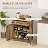 Kitchen Storage Cabinet, Sideboard Floor Cupboard with Solid Wood Top, Adjustable Shelf, and 2 Drawers - 4 of 4