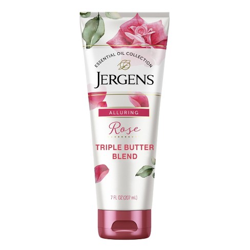 Jergens Rose Triple Butter Blend Body Butter, Rose Lotion, Moisturizer with Camellia Essential Oil - 7 fl oz - image 1 of 4