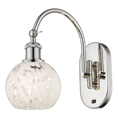 White Mouchette - 1 Light Arm Swivels Side to Side Wall Sconce In Modern Style-11.5 Inches Tall and 6 Inches Wide