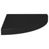 vidaXL Floating Corner Shelves 2 pcs Black 13.8"x13.8"x1.5" MDF - 4 of 4