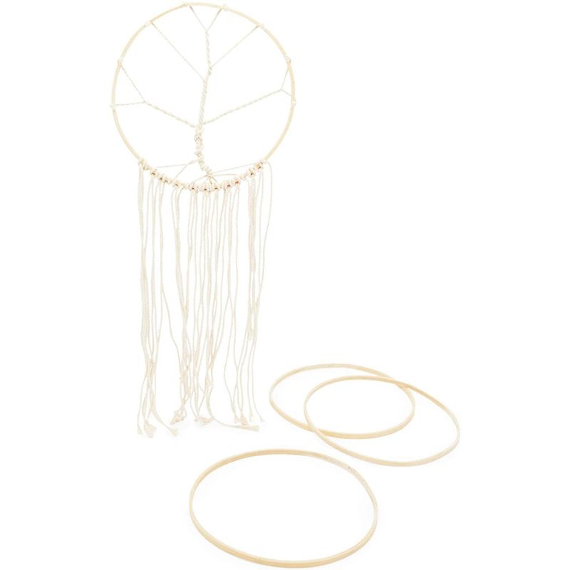 Bright Creations 12 Pack Wooden Hoops for Crafts, Wood Rings for DIY Dreamcatchers, Wreaths, Macrame Wall Hangings, 10.2 Inches, 3 of 7