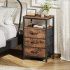 FONTOI Multi-Drawers Dresser with Charging Station, Tall Night Stand Chest of Drawers, Bedside Table Nightstand, Fabric Storage Multi-Choice - 2 of 4