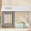 Twin Size House Platform Bed with Roof and Window - 3 of 4