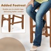Tangkula 4PCS 25.5" Bar Chair Set w/ Backrest Padded Seat Footrest Rubber Wood Frame - 3 of 4