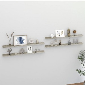 vidaXL Wall Shelves 4 pcs Concrete Gray 45.3 in.x3.5 in.x1.2 in. - 1 of 4