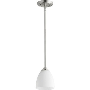 Quorum Lighting Jardin 1-Light Pendant, Satin Nickel, Clear Seeded Shade - 1 of 1