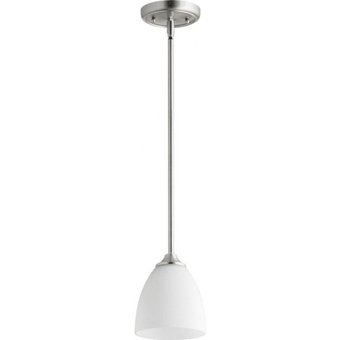 Quorum Lighting Jardin 1-Light Pendant, Satin Nickel, Clear Seeded Shade - image 1 of 1