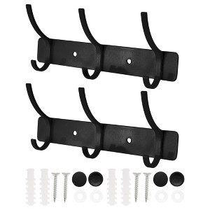 Unique Bargains Wall Mount Coat Rack with Hooks Used for Hanging Hat Towel Bathrooms - 1 of 4