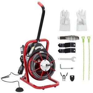 Acekool Electric Drain Cleaner Auger with Auto Feed, Pneumatic Foot Switch, 4 Interchangeable Cutters for 1" to 4" Pipes - 1 of 4