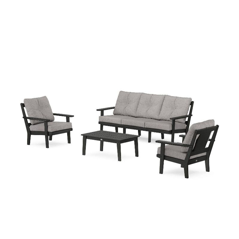 POLYWOOD 4pc Prairie Deep Seating with Sofa Outdoor Patio Conversation Set, 1 of 3