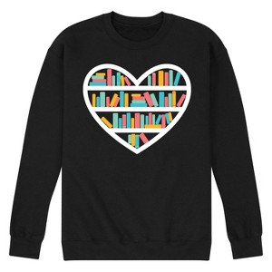 Men's - Instant Message - Heart Book Shelf Graphic Fleece Sweatshirt - 1 of 4