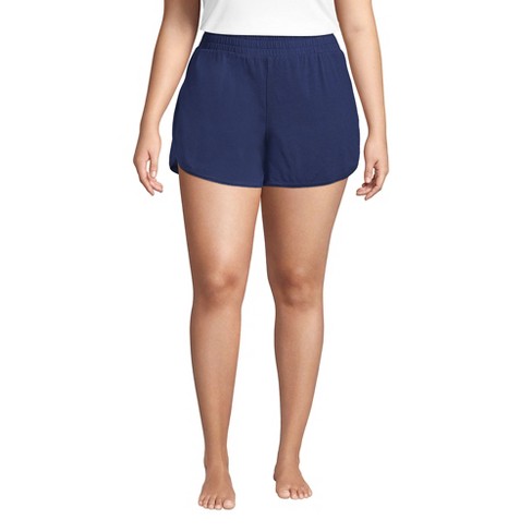 Lands' End Women's Plus Size Comfort Knit Built In Brief Pajama Shorts - 1x  - Deep Sea Navy : Target