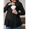INSPIRE CHIC Women's Nursing Top Ruffle Pleated Long Sleeve Tunic Rayon Postpartum Breastfeeding Shirt Pregnancy Clothes - 2 of 4