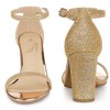 Perphy Women's Glitter Ankle Strap Chunky High Heels Sandals - 3 of 4