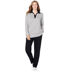 Woman Within 2-Piece Fleece Polo Set - 1 of 4