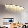 Ludomide Post-Modern Rectangle Aluminum Tassel Linear Chandelier Rectangular Pendant Light Fixture for Dining Room Kitchen Island Over Table L47 - 3 of 4