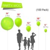 PartyWoo Balloons Lime Green Neon Yellowish Light 36 18 12 10 5 Inch 100 pcs - 2 of 4