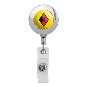 Batman Harley Quinn Diamond Logo Metal Chrome Badge ID Card Holder Clip - 1 of 3