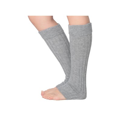 Isadora Paccini Women's 80s Style Ribbed Knit Graceful Grey Leg Warmers for Parties & Sports Accessories