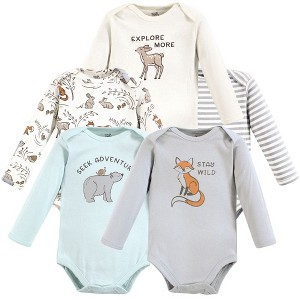 Touched by Nature Organic Cotton Long-Sleeve Bodysuits, Dreamy Woodland - 1 of 4