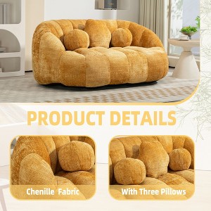 Round Swivel Club Chair-Comfortable Barrel Chair for Living Spaces - 1 of 4