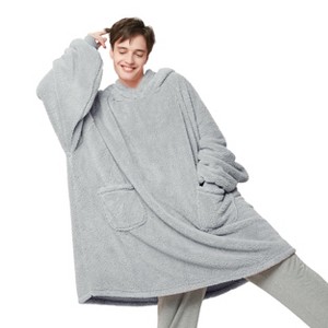 Wearable Blanket Warm Cozy Hoodie Blanket Sweatshirt for Adult Women Men - 1 of 4