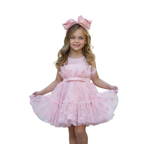 Girls Sweetheart Chic Fanned Tulle Dress - Mia Belle Girls, 10Y/12Y