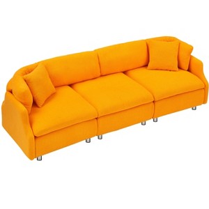 NicBex 95.3 Inch Teddy Sofa Couch 3-Seat Sofa with 2 Throw Pillows for Living Room,Apartment,Bedroom - 1 of 4