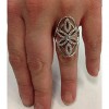Pompeii3 SI 5/8ct Vintage Right Hand Antique Style Diamond Ring 14K White Gold Size 7 - Size 7 - 3 of 4