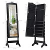 Costway Mirrored Jewelry Cabinet Mirror Organizer Storage Box Stand - 2 of 4