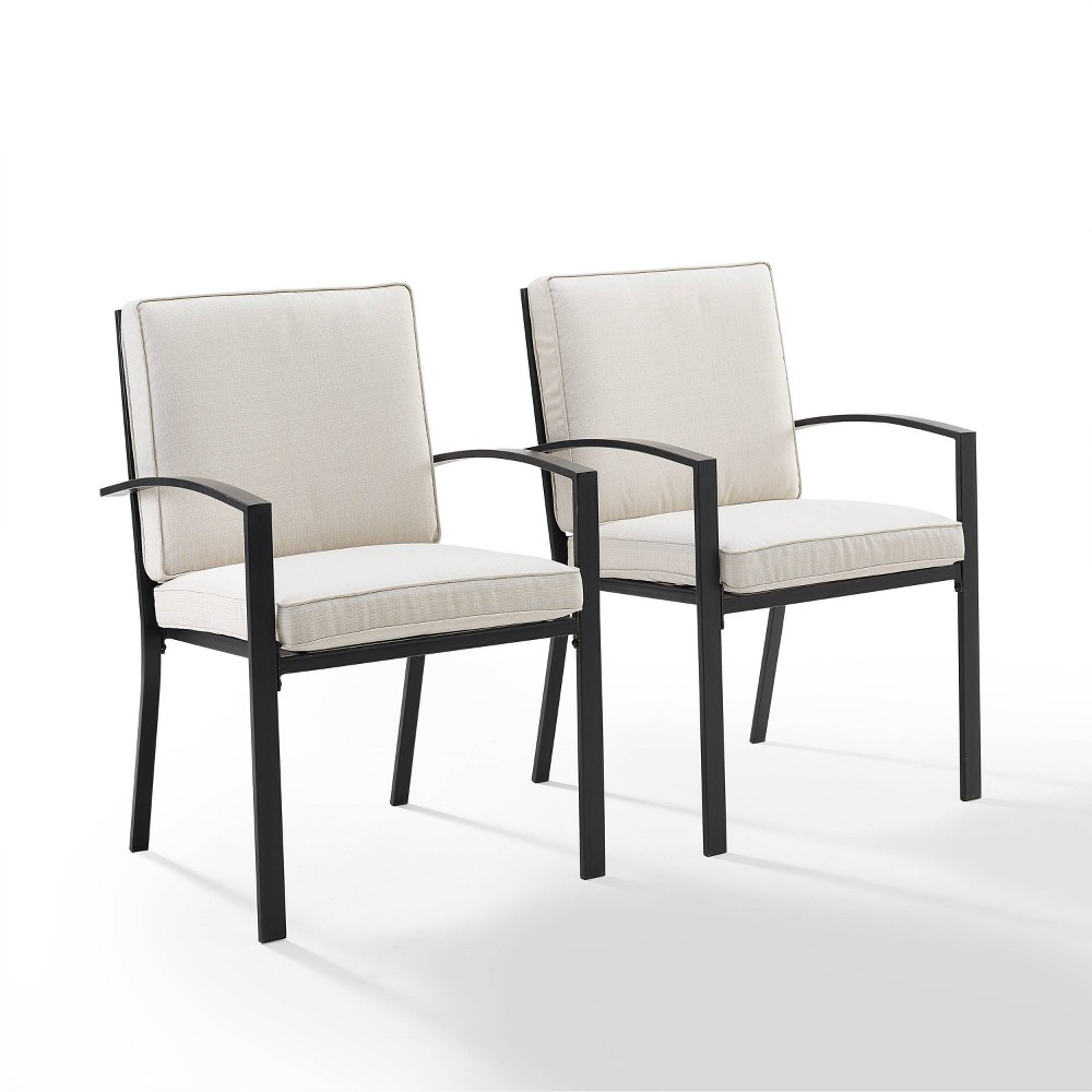 Photos - Chair Crosley Kaplan 2pk Outdoor Dining  Oatmeal/Oil Rubbed Bronze  