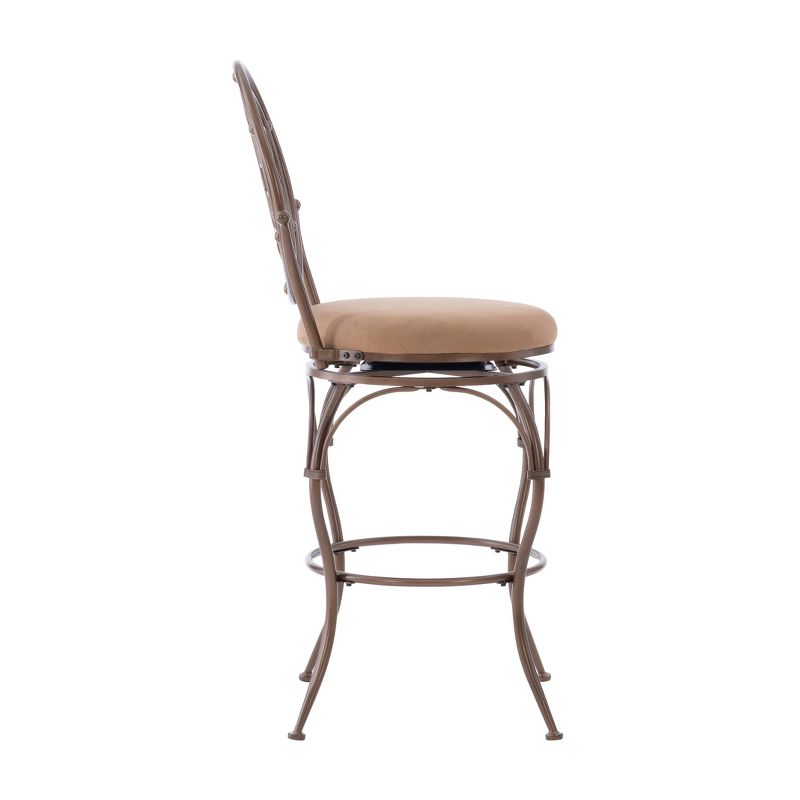 Big and Tall Mila Microsuede Upholstery Swivel Seat Barstool Bronze - Powell Company, 4 of 16