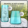 Artland Soho Optic 14.5oz DOF & 17.5oz Highball Glasses 8-Piece Set, Modern Design Barware Glasses, Elegant Durable & Stylish - Turquoise - 2 of 4