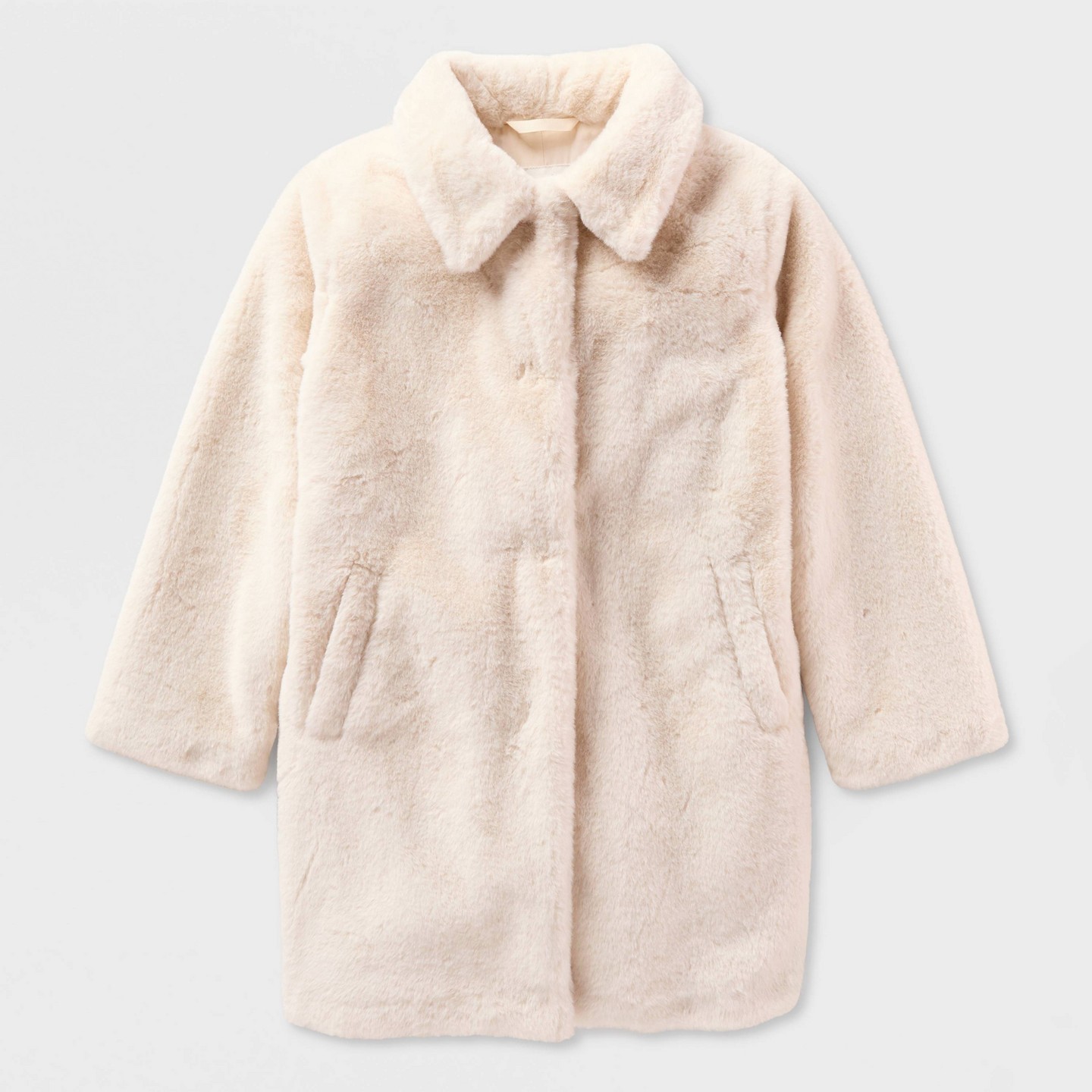 Пальто Cat & Jack Faux Fur Overcoat для девочек, цвет: Кремовый — фото 2