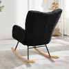 Racxily Glider Chair for Living Room Tufted Upholstered Teddy Fabric Rocking Chair with Metal Frame Accent Chair - 4 of 4