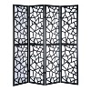 NicBex 4-Panel Room Divider for Home, Divider for Room Separation, Folding Fabric Privacy Screen with Geometric Patterns for Office, Black - 3 of 4